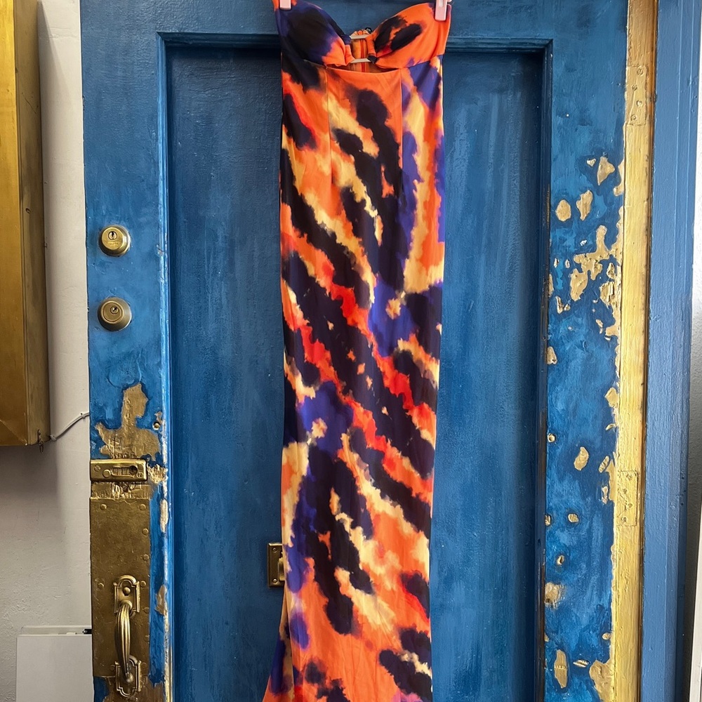 Runaway The Label Orange and Black Dress